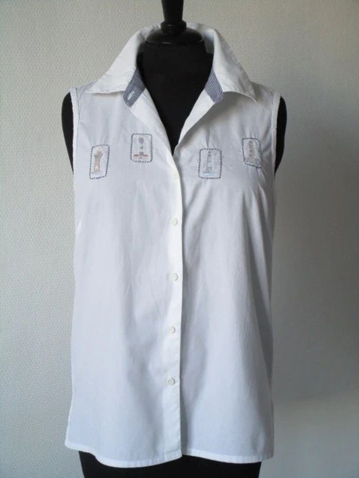 Chemise sans manches vintage phares 36 TBE - photo numéro 2