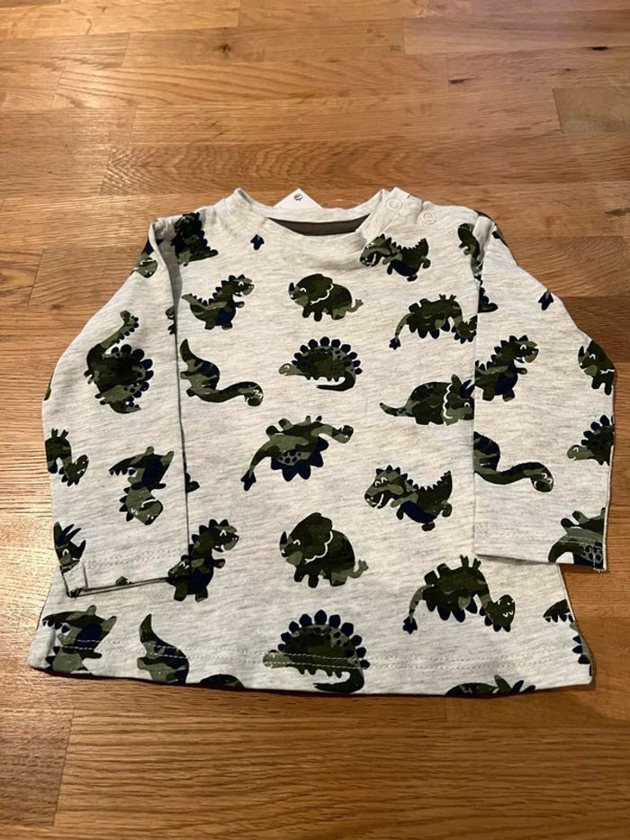 tee shirt manche longue dinosaure