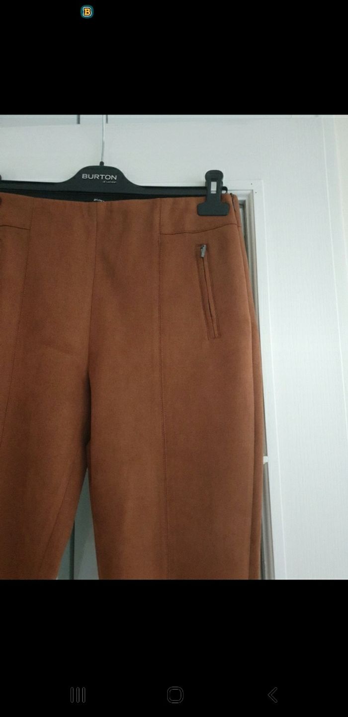 Pantalon effet velour camel - photo numéro 2