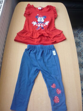 magnifique ensemble tunique + leggings disney minnie