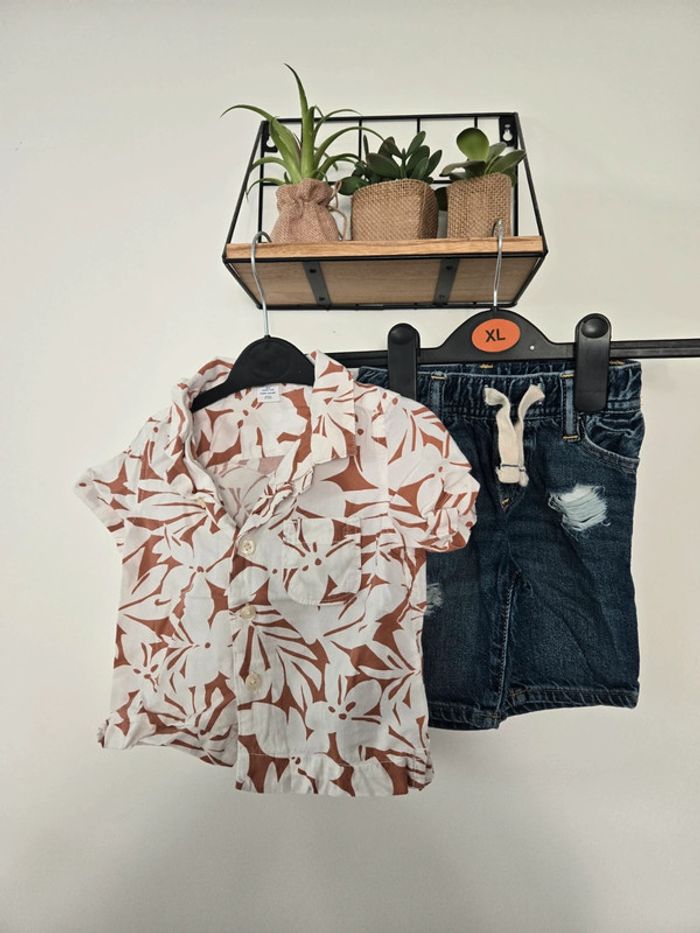 Ensemble gap chemise et short 6/12 mois