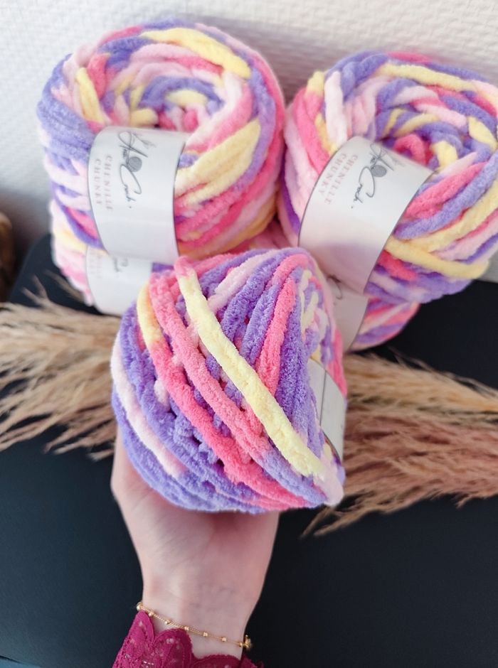 5 pelotes chunky chenille - photo numéro 2