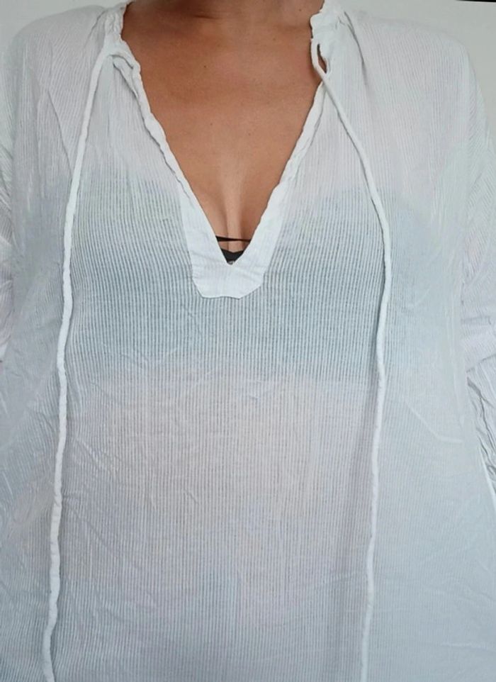 Blouse longue rayée transparente taille 36 - photo numéro 6