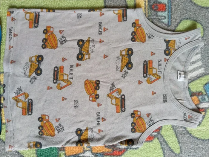 Ensemble maillot de corps et boxer engin de chantier taille 98-104 cm, 2-4 ans - photo numéro 2