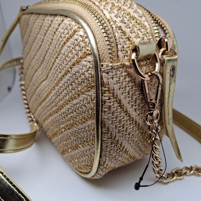 Petit Sac en Bandoulière / Pochette Ajustable Neuf Beige / Doré Neuf - photo numéro 5