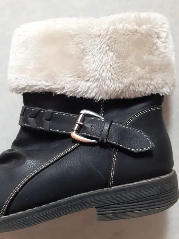 Bottines noires avec fourrure - photo numéro 2