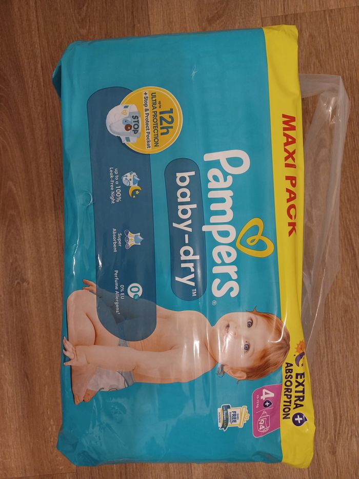 4 Maxipack couches Pampers baby-dry Taille 4+ - pack de 94 couches - photo numéro 2