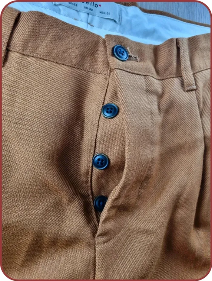 Pantalon marron de cérémonie Homme Celio Taille 46 - photo numéro 3