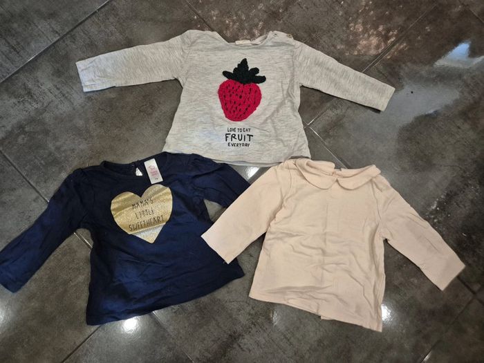 Lot de 3 t shirt manches longues 9 mois
