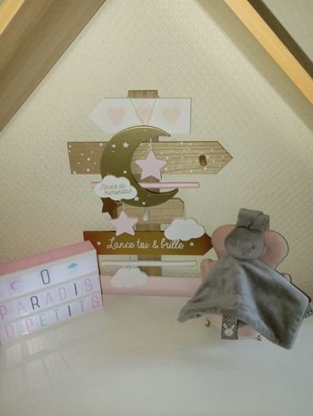 Doudou lapin gris nattou