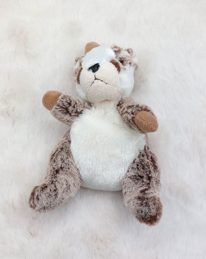 Petite Peluche doudou chamois DANI marron chiné blanc 16 cm yeux durs billes - photo numéro 2