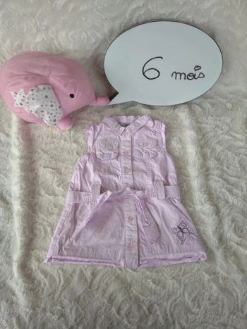 Robe doublée Fille 6 mois Papillon TAO 100% coton