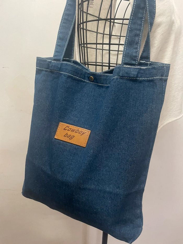 Sac Fourre-Tout Chic en Denim Bleu pour Femme/sac en bandoulière et épaule. - photo numéro 5