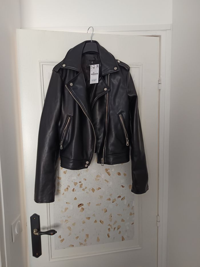 Perfecto noir Stradivarius femme neuf