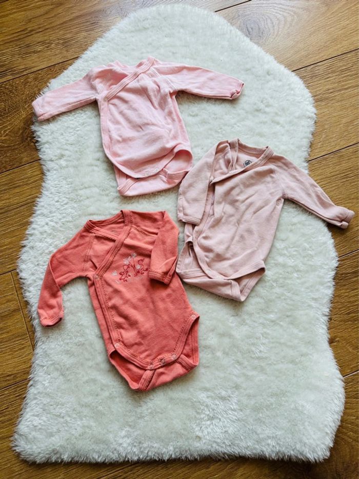 Lot de 3 body manches longues | Taille 1 mois