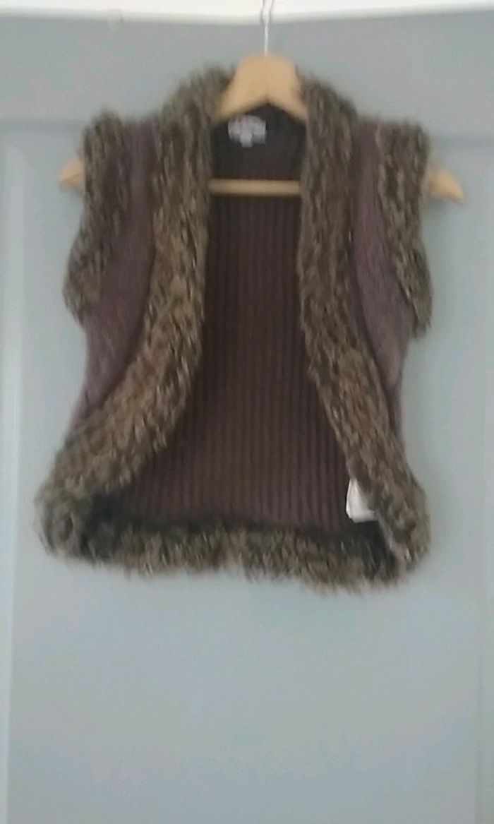 Gilet sans manches marron fille 6 ans 11