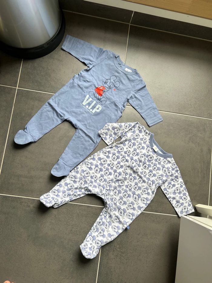 Lot de 2 Pyjamas grenouillères 1 pièce léger manches longues Disney bébé garçon