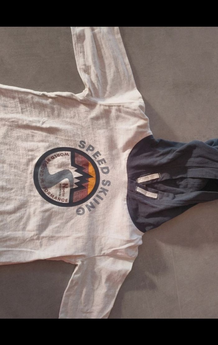 Tee-shirt manches longues à capuche 4 ans TAO, Parfait état - photo numéro 2