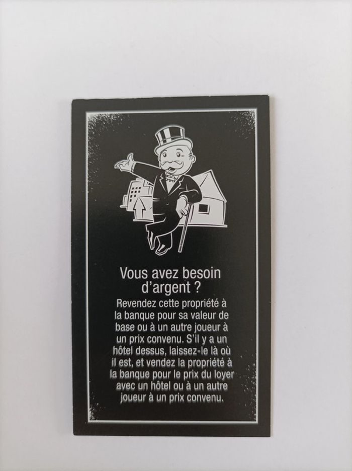 Carte propriété boulevard de la villette pièce détachée Monopoly édition tricheurs Hasbro #A28 - photo numéro 2