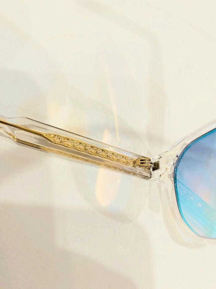 Lunette de soleil mixte transparente verres miroités uv protection taille moyenne - photo numéro 6