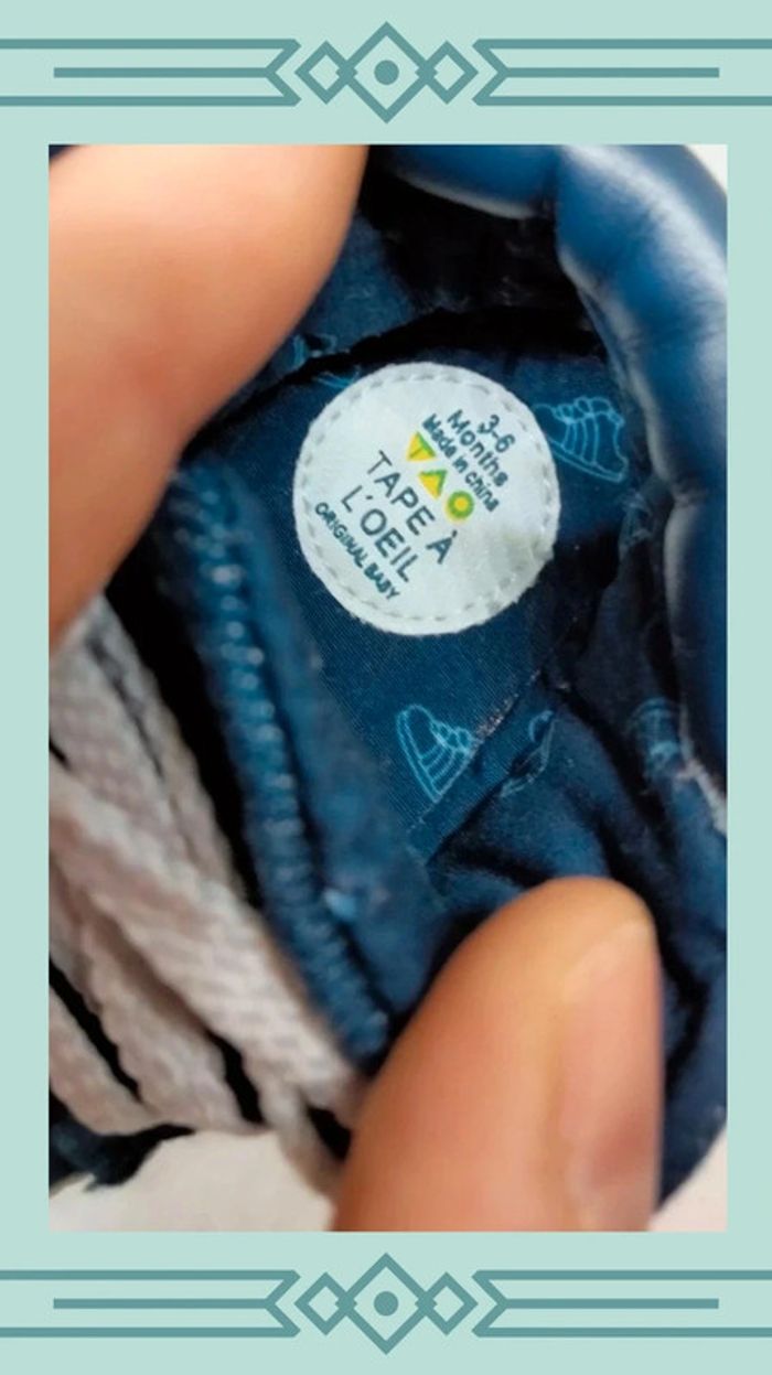 🍄 Chaussures bébé 3-6 mois jeans - photo numéro 4