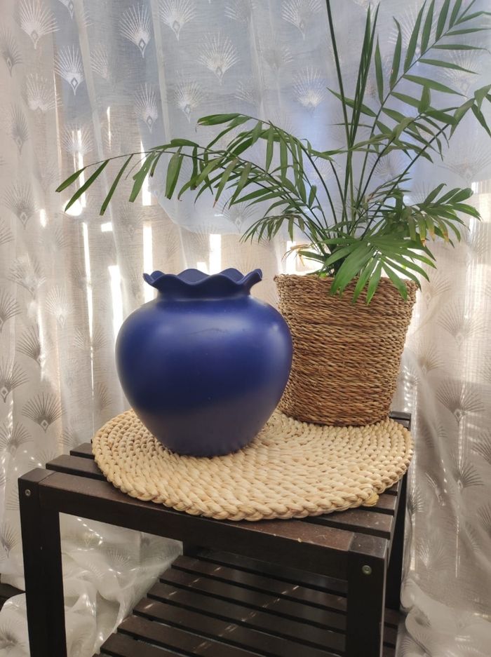 Vase bleu céramique