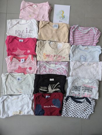 Lot 15 bodys manches longues 3 mois