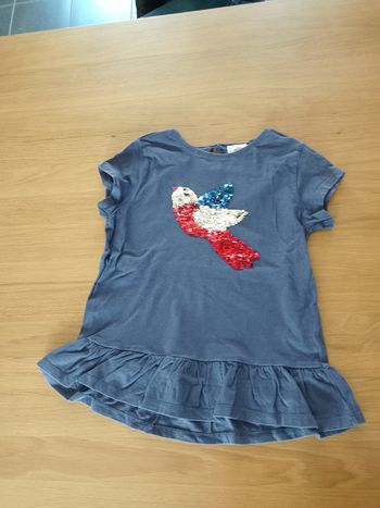 Tee-shirt oiseau bleu fille 8 ans Dpam