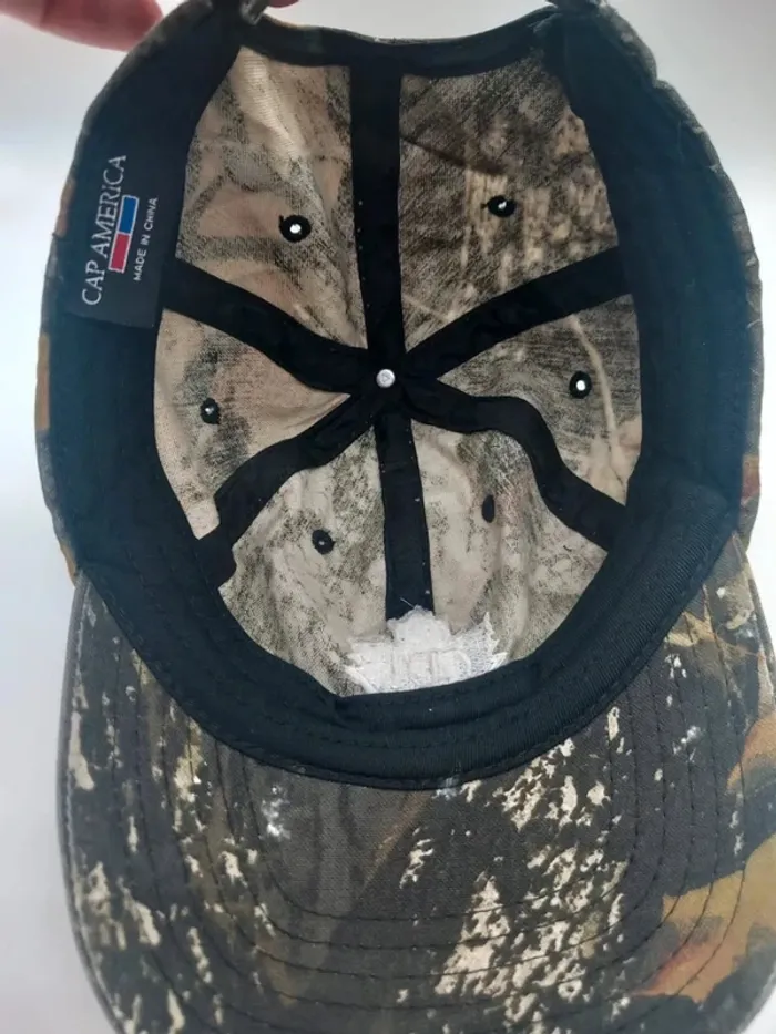 Casquette Vintage Cap America Orange Motif Camo - photo numéro 6