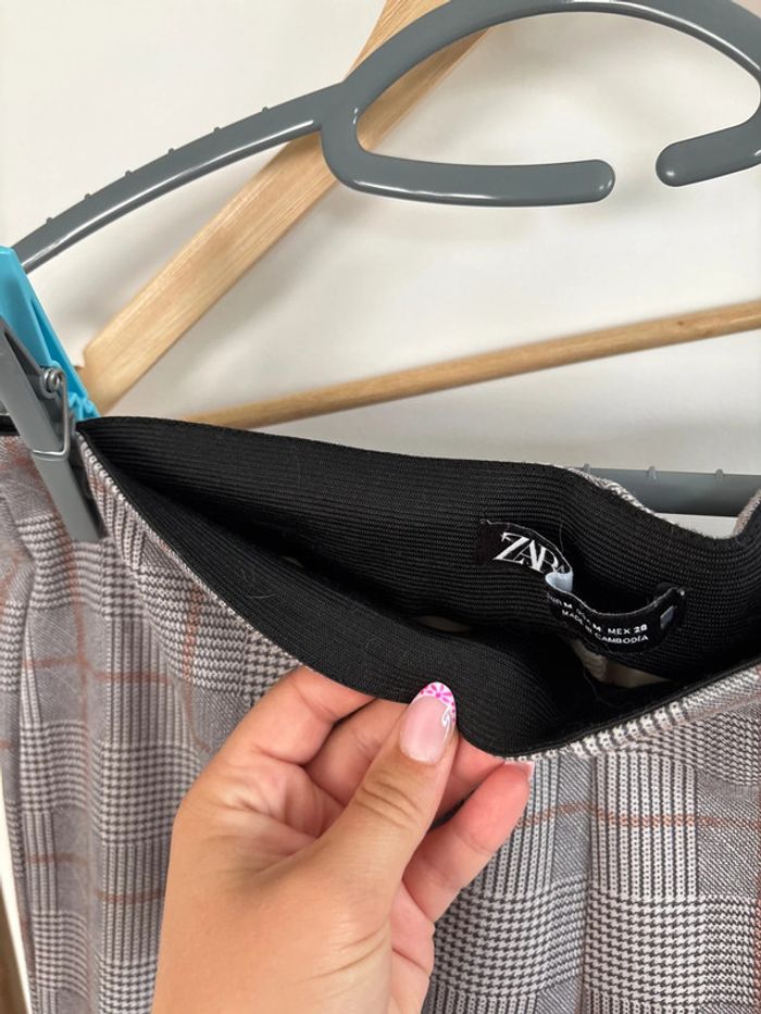 pantalon slim à carreaux zara taille 38 / M - photo numéro 4