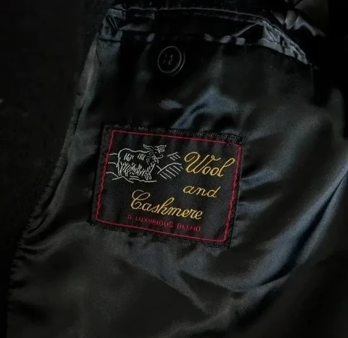 Manteau caban noir en laine et cachemire - taille 54 (L) - photo numéro 2