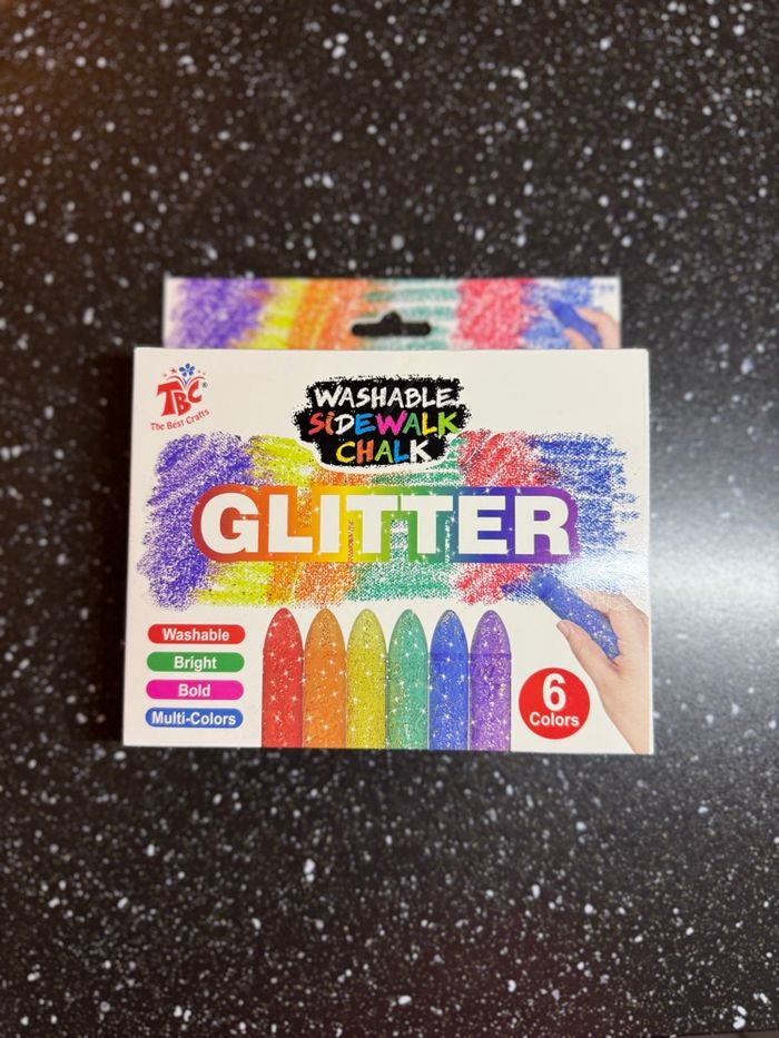 Craies lavables Sidewalk Chalk Glitter – 6 couleurs