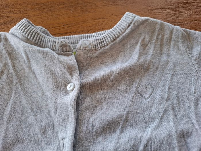 🤍 Gilet gris fille – basique manches longues - photo numéro 2