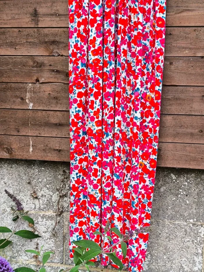 Robe longue magique extensible fleurie rouge et blanche à fleurs TU 38 à 52 - photo numéro 6