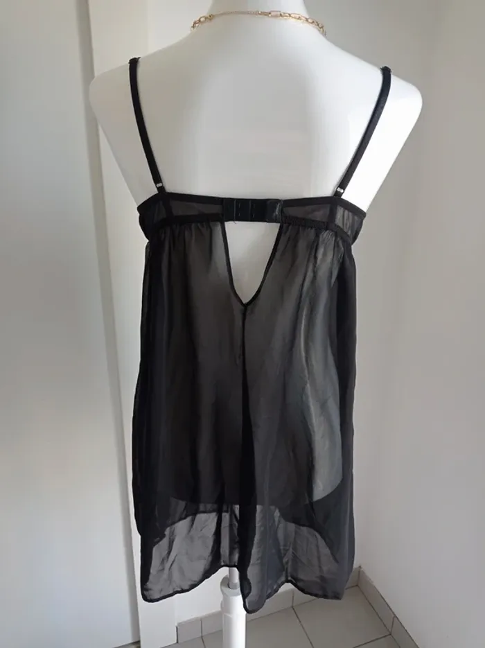 Nuisette sexy transparente dentelle avec bretelles fines neuf avec étiquette T.Xl H&M - photo numéro 4