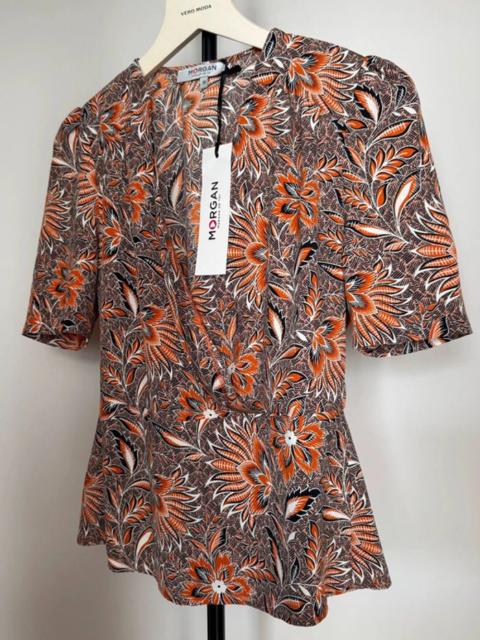 Top haut orange gris v cache coeur 36 Morgan - photo numéro 5