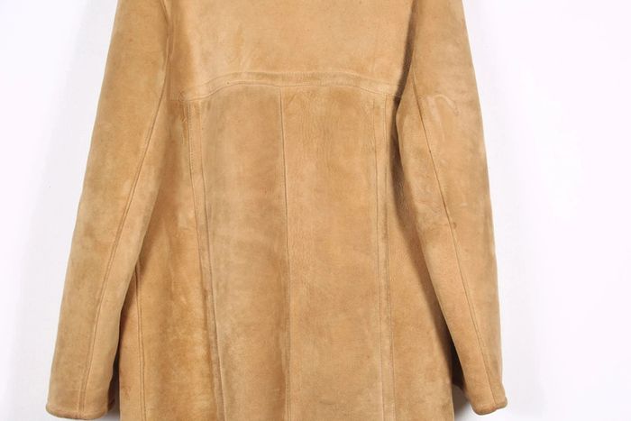 Superbe peau lainée vintage 70-80's en daim fourré (cuir) #240475 - photo numéro 4