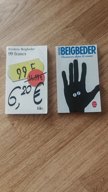 Livres de Frédéric Beigbeder (99 francs et Vacances dans le coma)