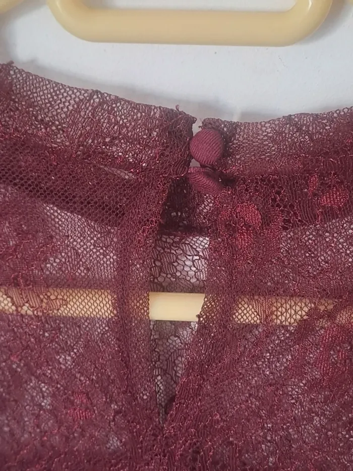Blouse Bordeaux à dentelle Pimkie Taille L - photo numéro 13