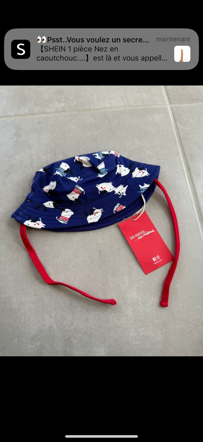 Chapeau avec ficelle 1/3 mois