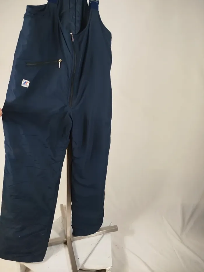 Salopette ski K-WAY Vintage Pantalon à bretelle snowboard Homme L Bleu Marine A217 - photo numéro 3
