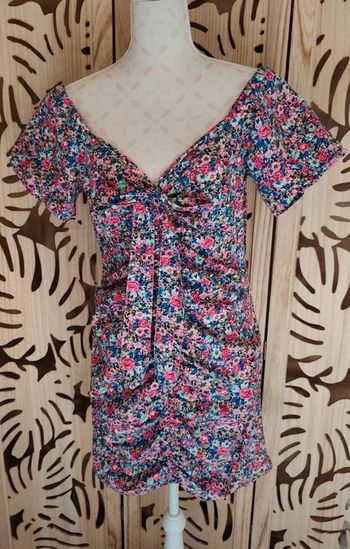 Robe imprimée fleurie manches bouffantes T L BSB jeans