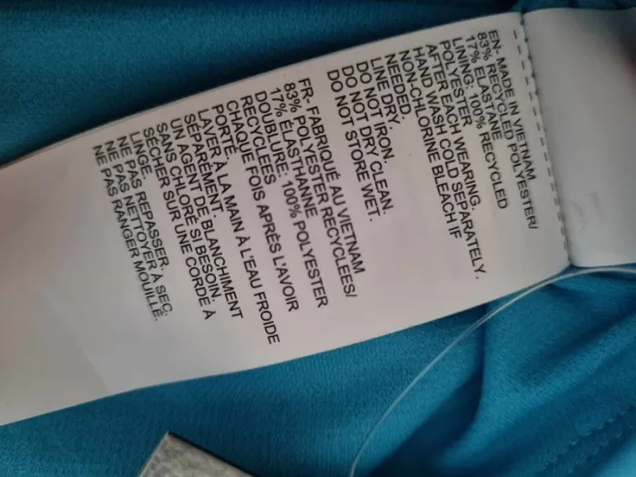 Maillot de bain bikini 2 pièces bleu turquoise et blanc Nike bandeau taille S 36 - photo numéro 5