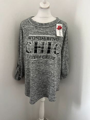 Blouse gris chiné Made in Italy M neuve