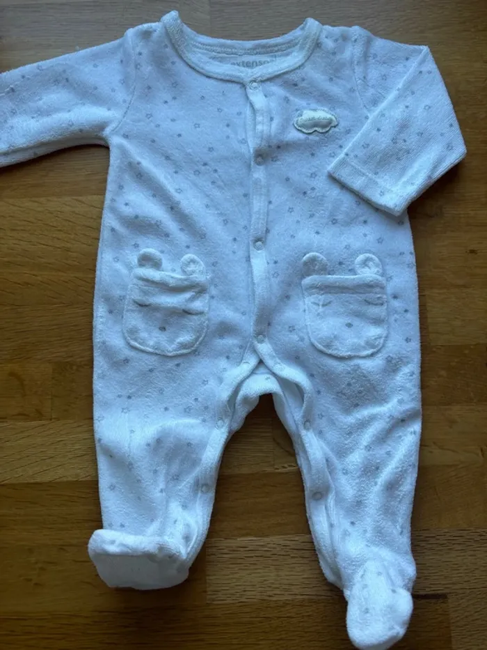 Pyjama velours in extenso 1 mois mixte