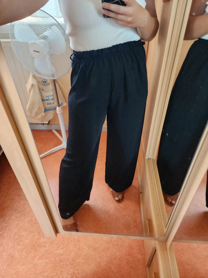 Pantalon à jambes larges / palazzo noir TU 36/40 - photo numéro 4