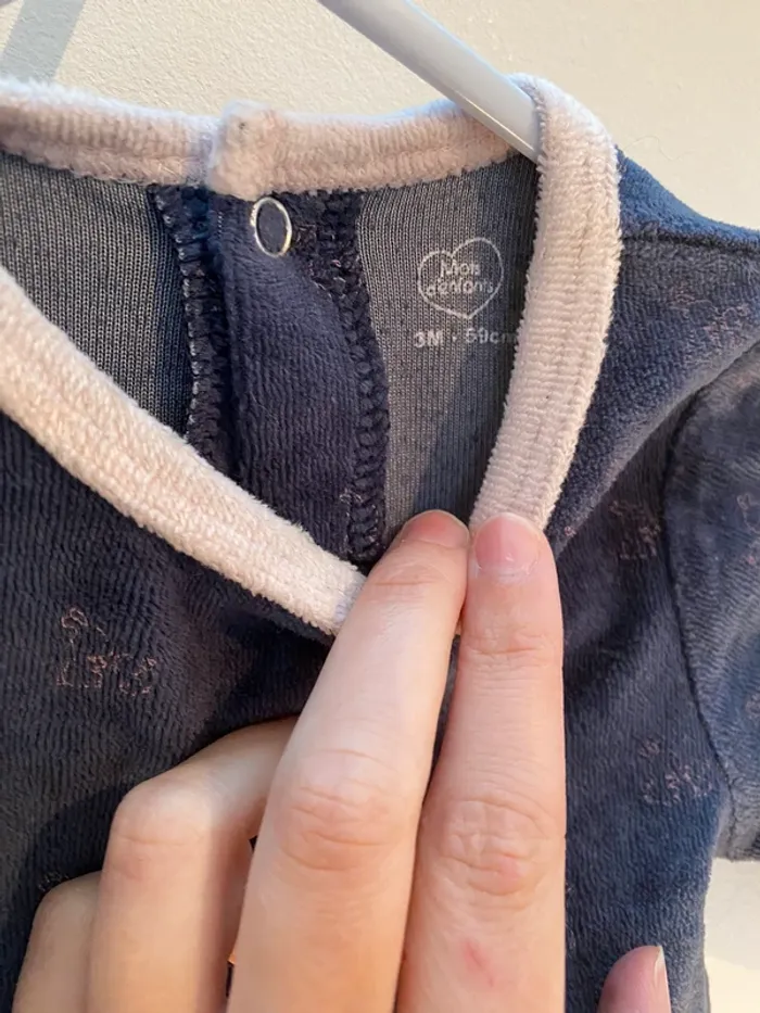Pyjama mots d’enfants en velours - photo numéro 2