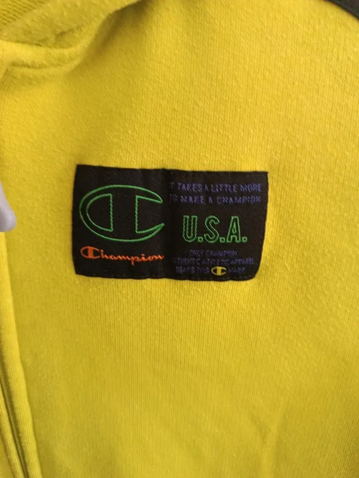 Gilet zippé jaune à capuche Champion 36 - photo numéro 2