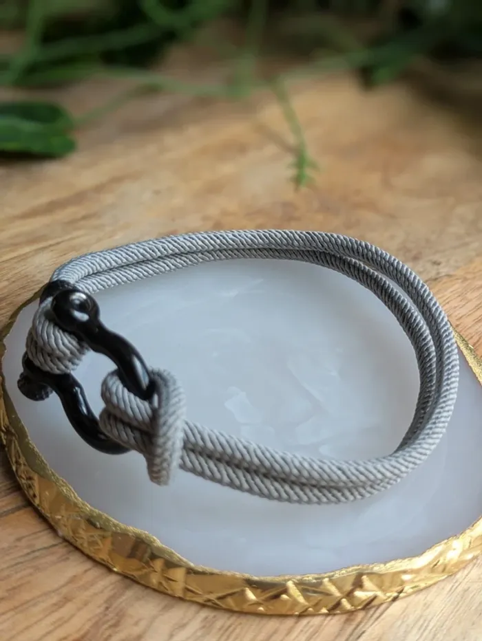 Bracelet cordon esprit Marin Gris - photo numéro 2