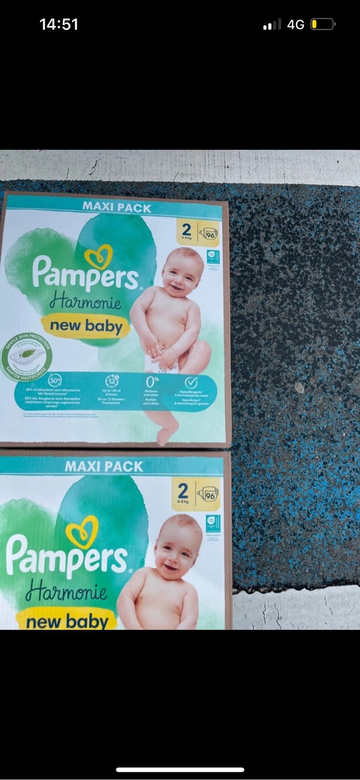 2 cartons couches t2 harmonie Pampers - photo numéro 2